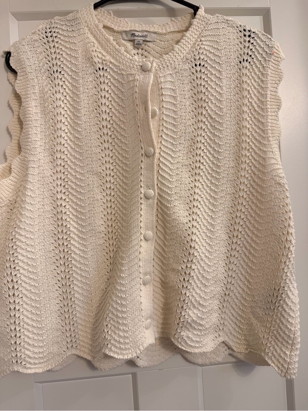 Madewell Wavy Knit Button-Up Shell - Picture 2 of 7